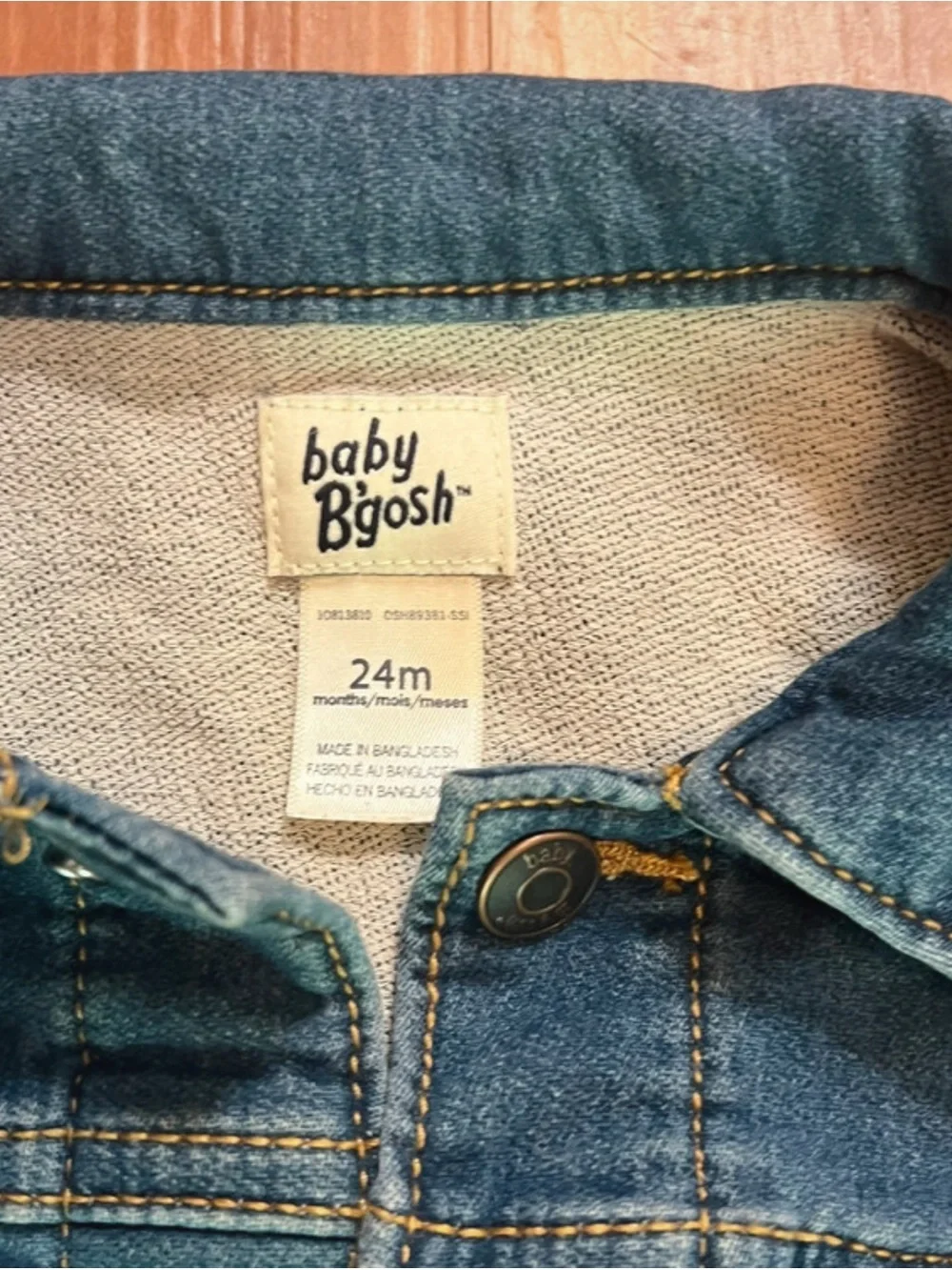 NWT OshKosh B'gosh Blue Denim Button Jacket Long Sleeve 24mo